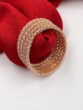 Traditional American Diamond Rose Gold Bangles For Ladies By Gehna Shop (Set of 4) Bracelets